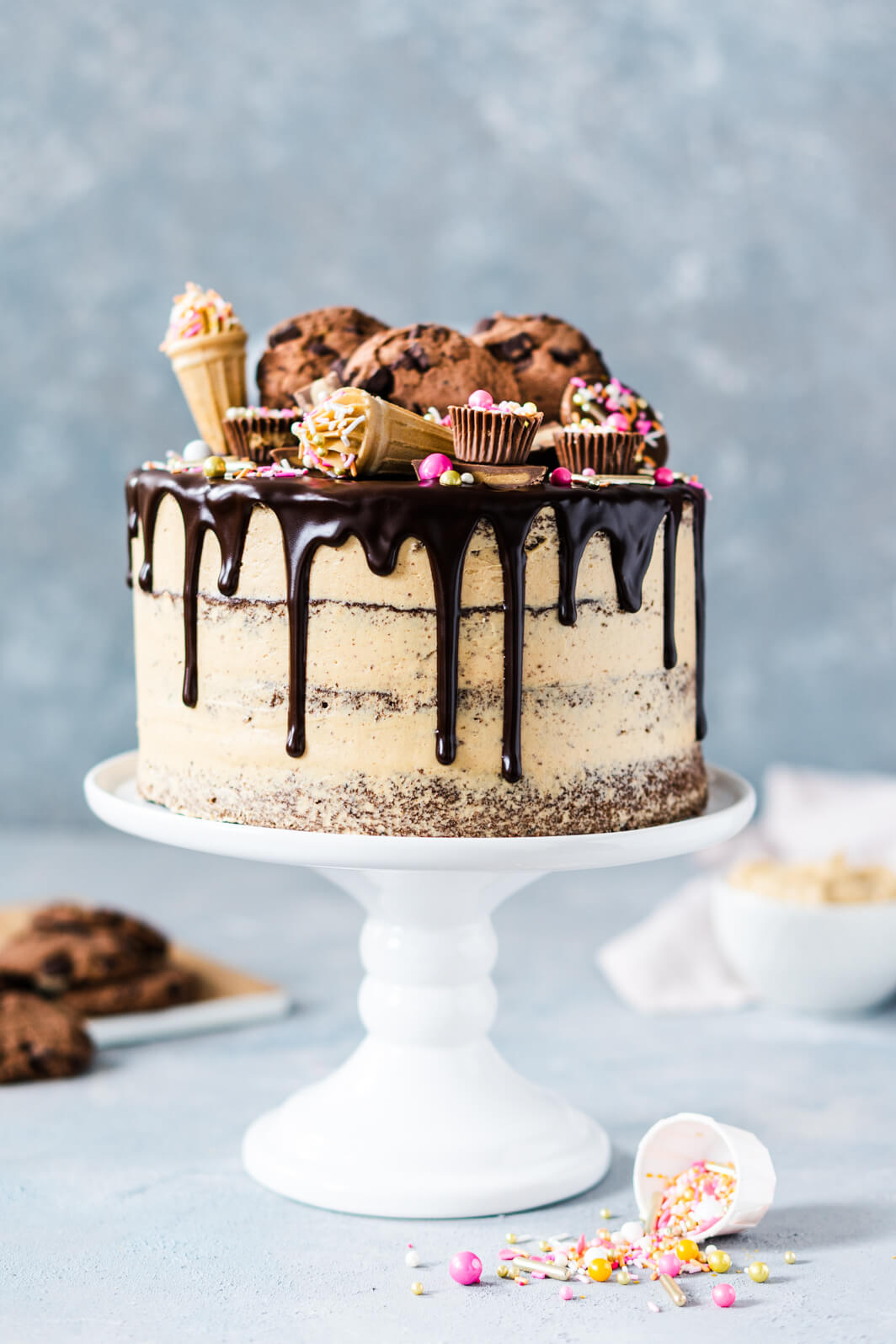 Peanutbutter Schoko Torte Als Drip Cake Mein Naschgluck