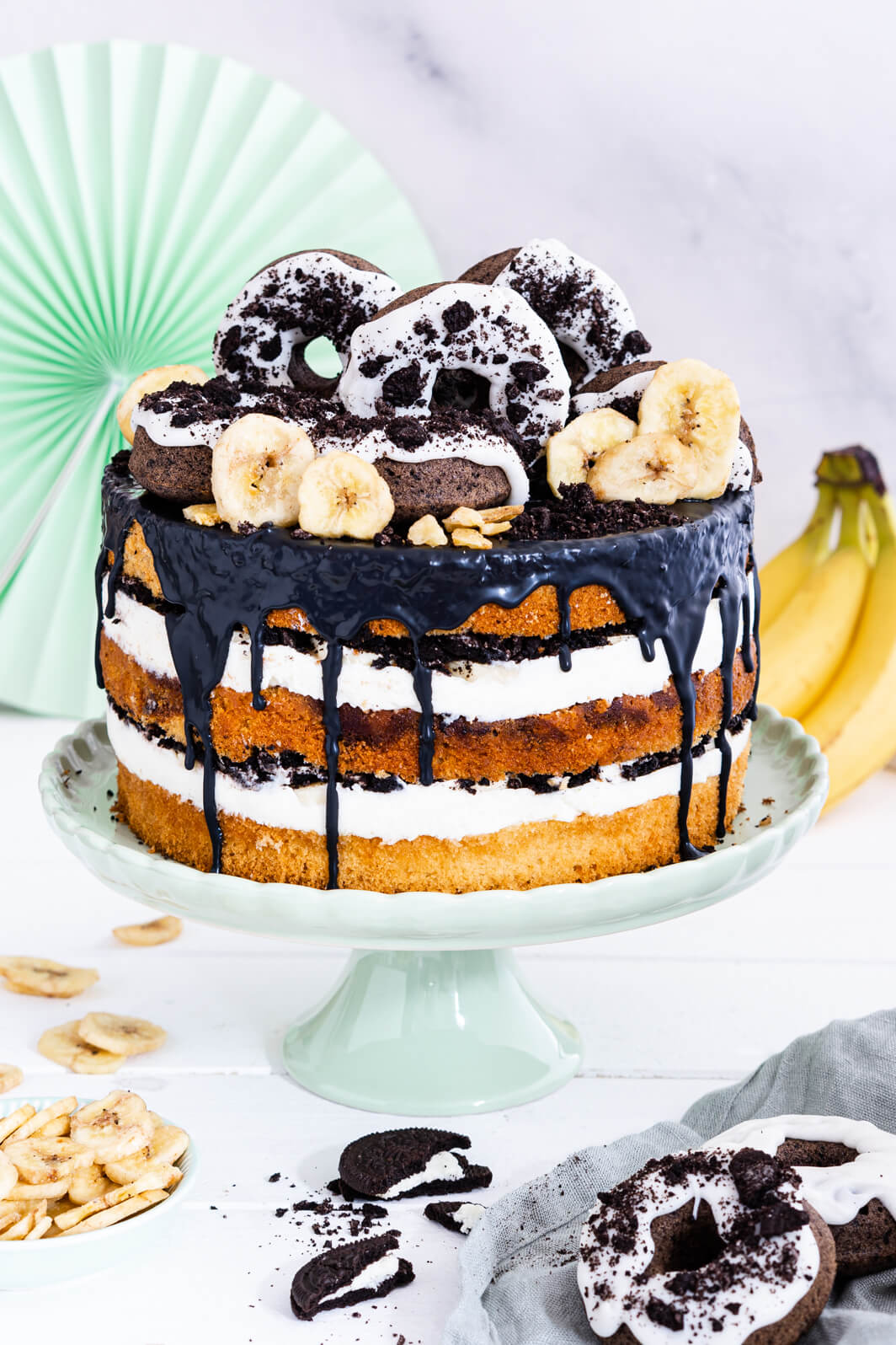 Schoko Bananen Torte Mit Oreo Donuts Mein Naschgluck