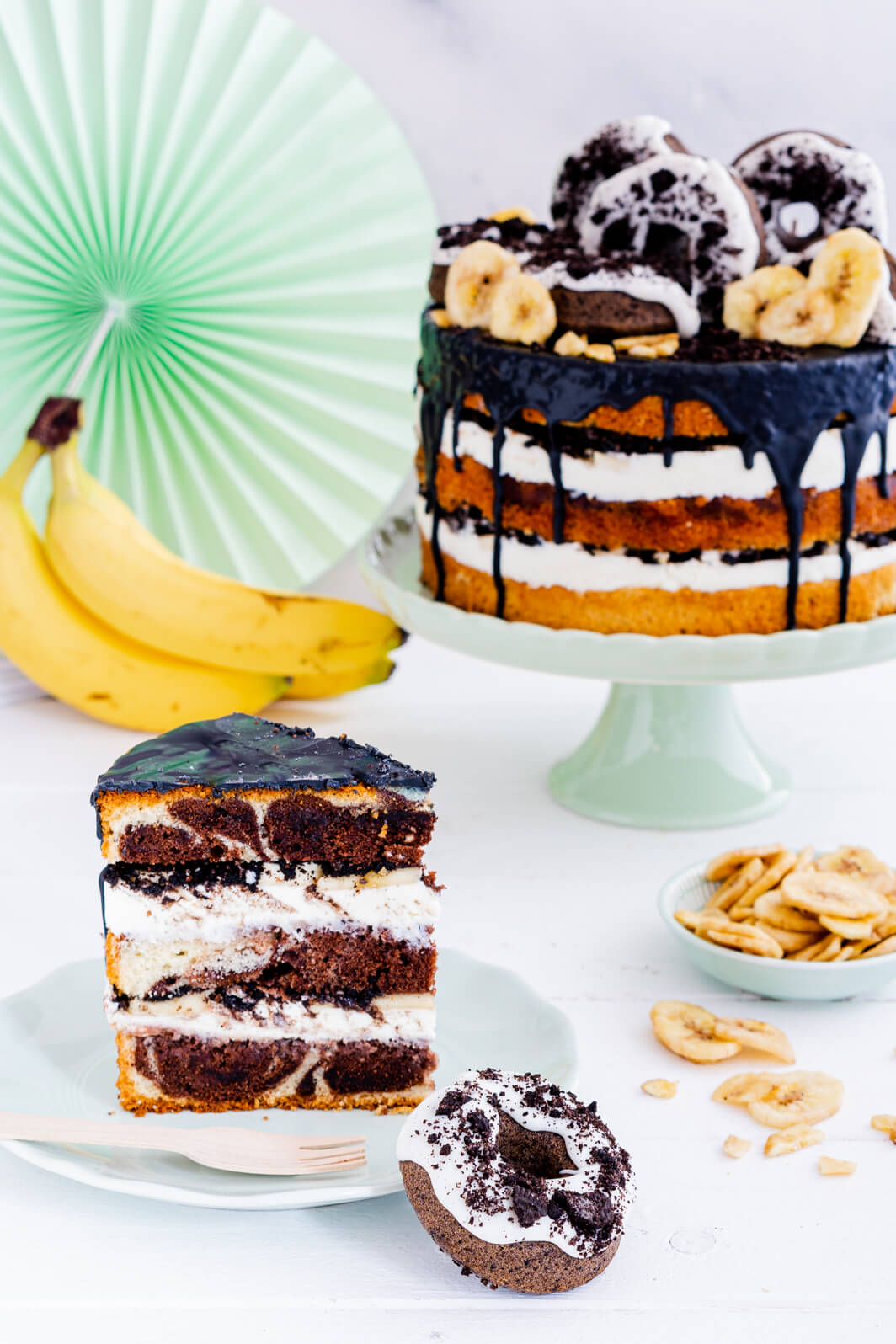 Schoko-Bananen-Torte Mit Oreo-Donuts - Mein Naschglück