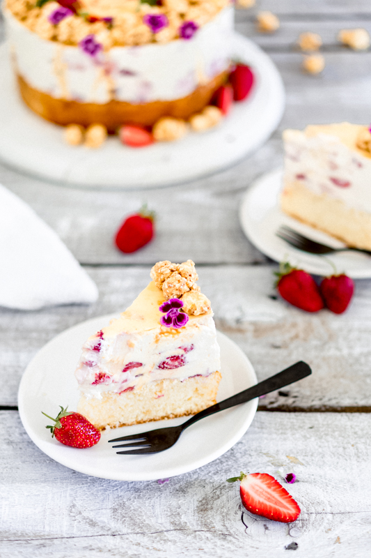 Erdbeer-Karamell-Torte Mit Popcorn - Mein Naschglück